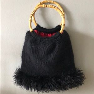 Wool bag with fur vintage